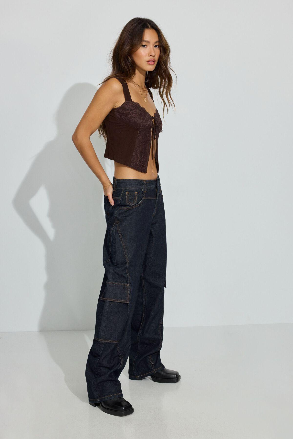 Low Rise Baggy Cargo Jeans Product Image