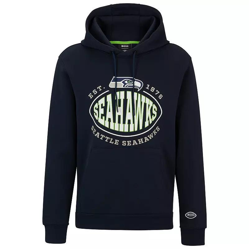 Men's BOSS X NFL  Black Minnesota Vikings Touchback Pullover Hoodie, Size: Medium Product Image