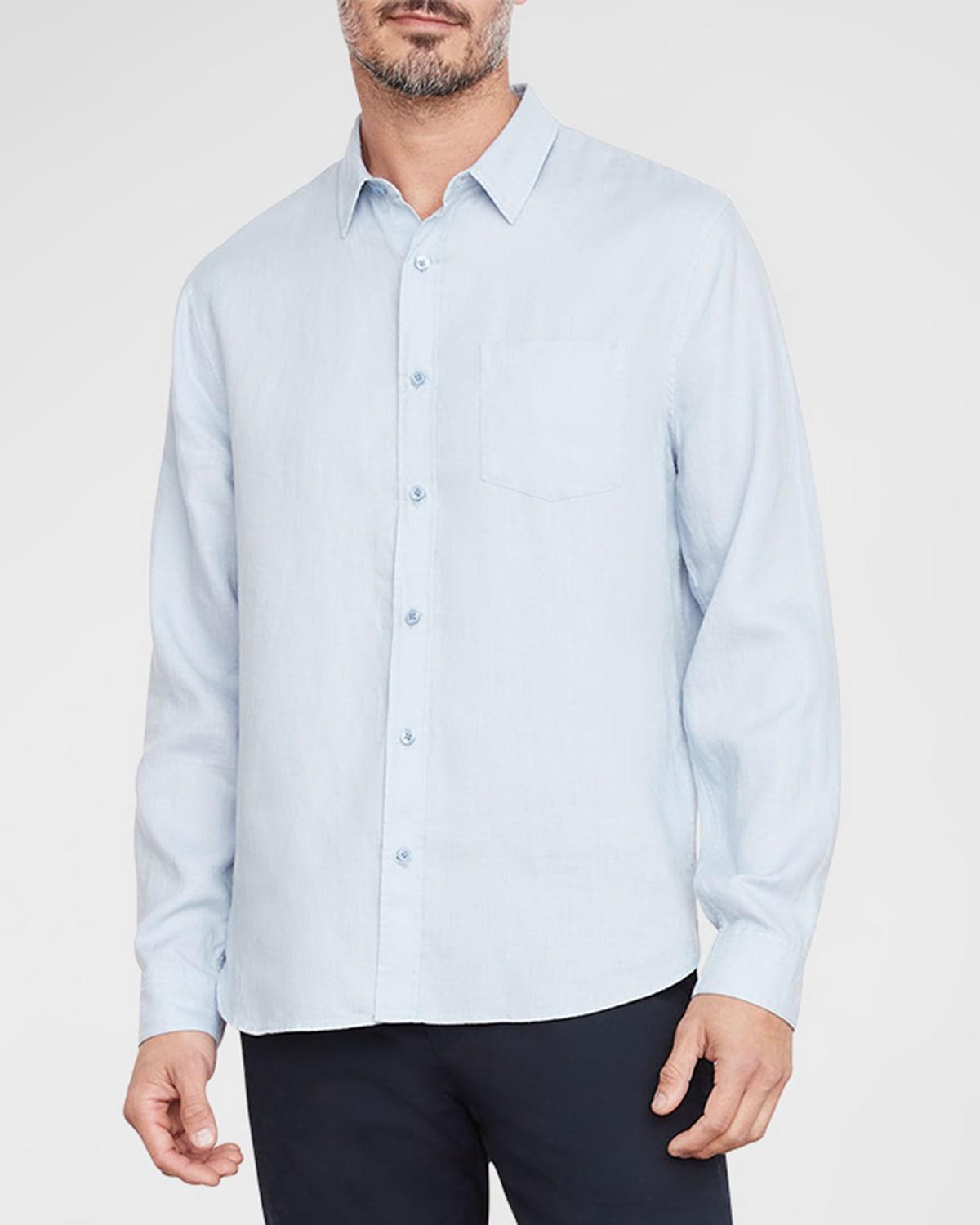Vince Solid Linen Button Down Shirt Product Image