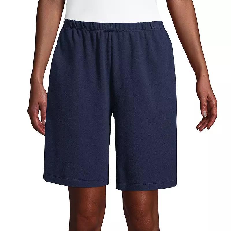 Plus Size Lands' End Sport Knit Pull-On Shorts, Women's, Size: 1XL, White Product Image