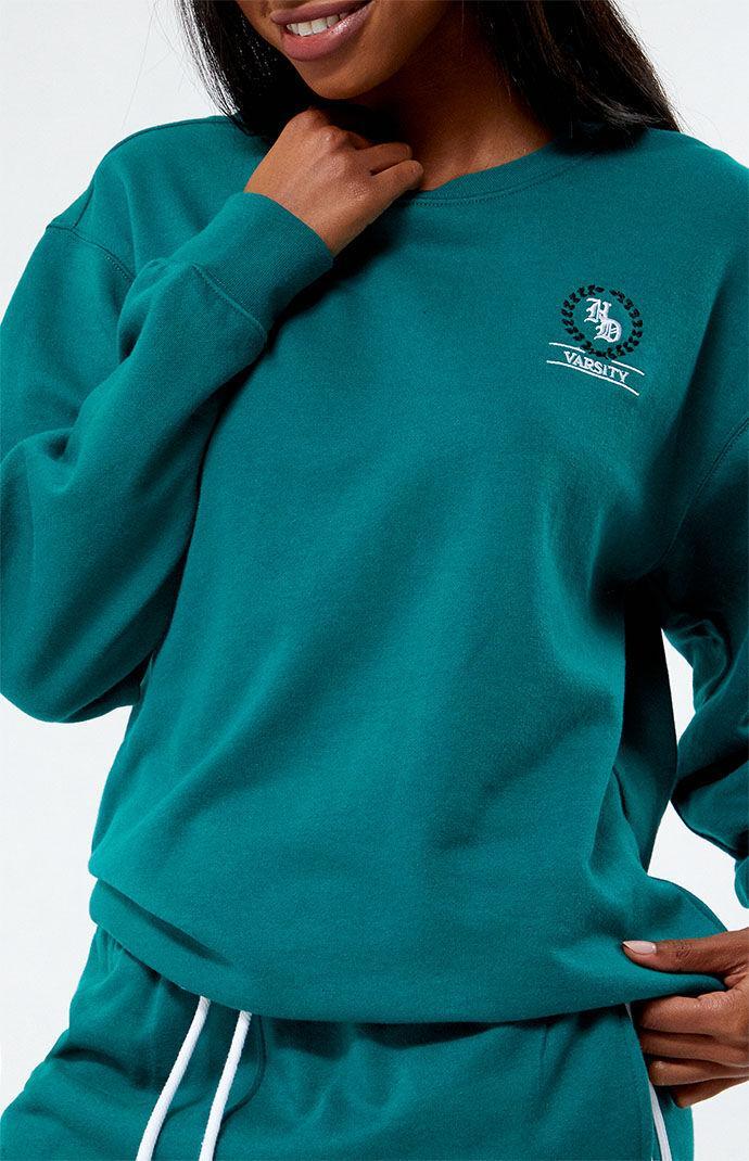 HELLO, DAISY Women's Varsity Crew Neck Sweatshirt Product Image
