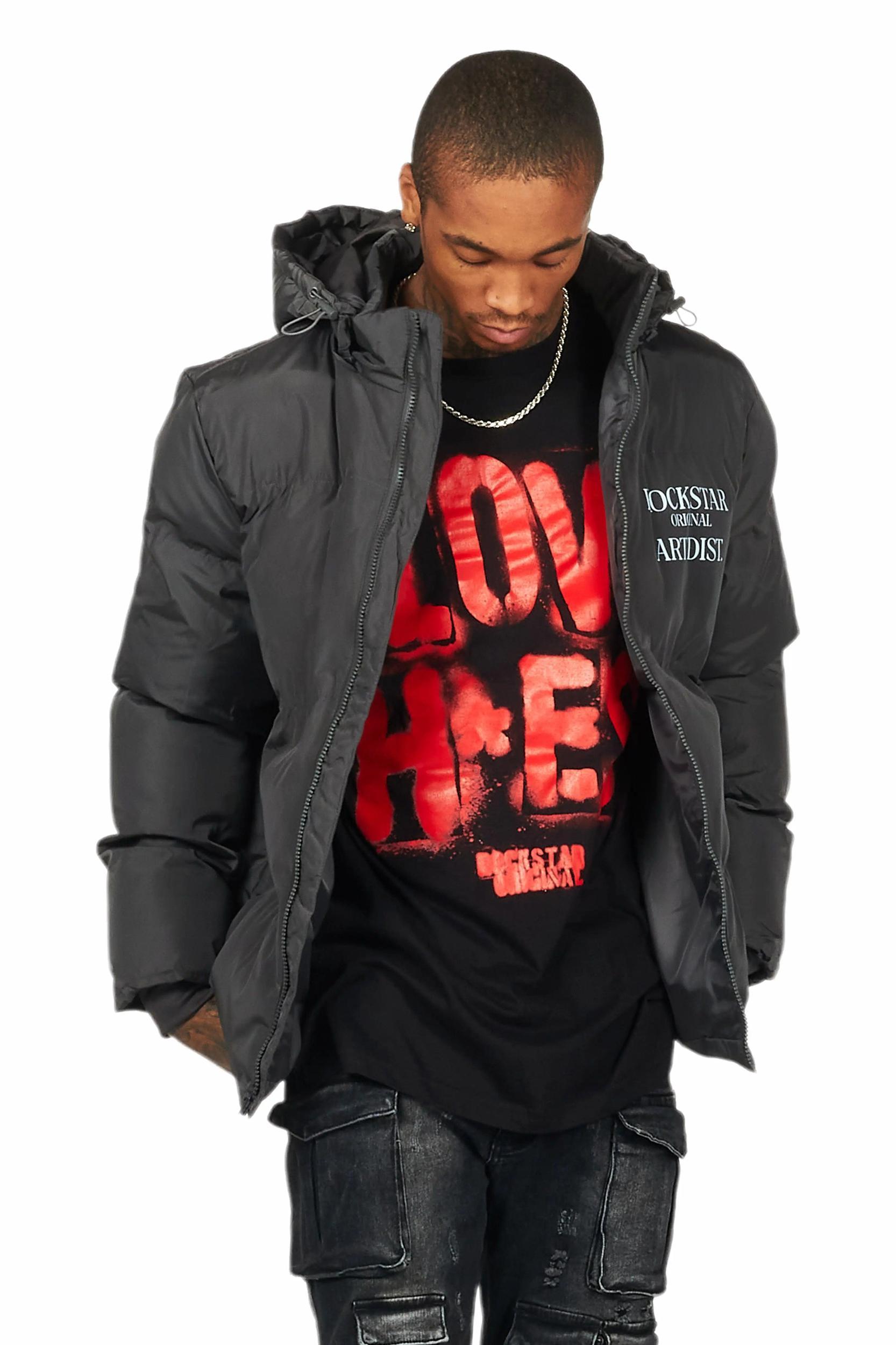 Briggs Charcoal Graphic Puffer Male Product Image