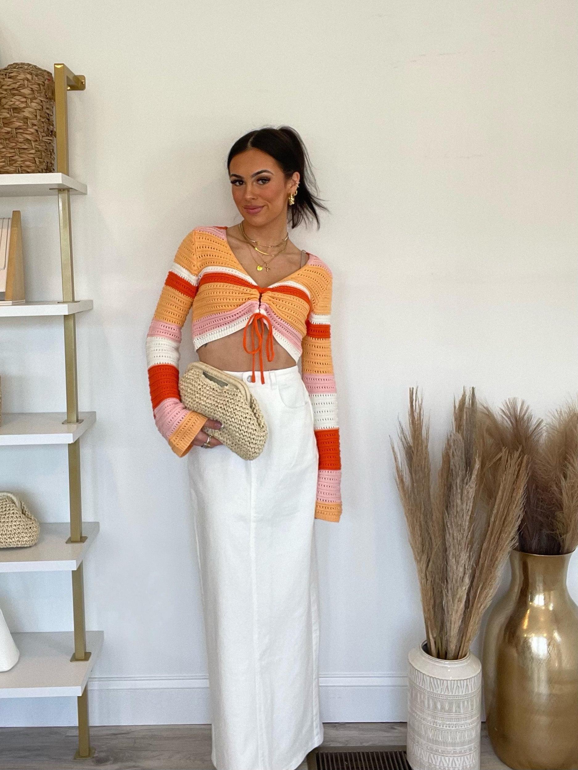 FINAL SALE Donna Denim Maxi Skirt | White Product Image