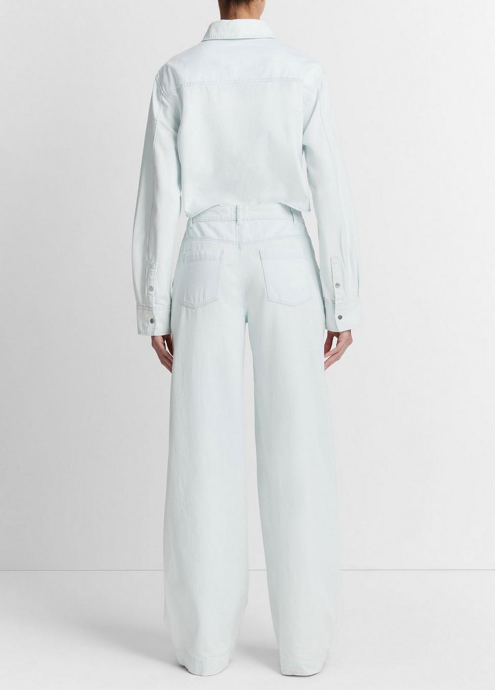 Womens Washed Cotton Wide-Leg Trouser, Celestine, Size 30 Vince Product Image