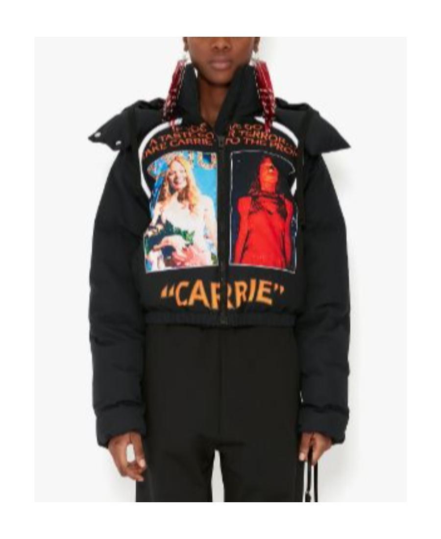 JW ANDERSON Carrie - Poster Print Puffa Jacket In Black Product Image