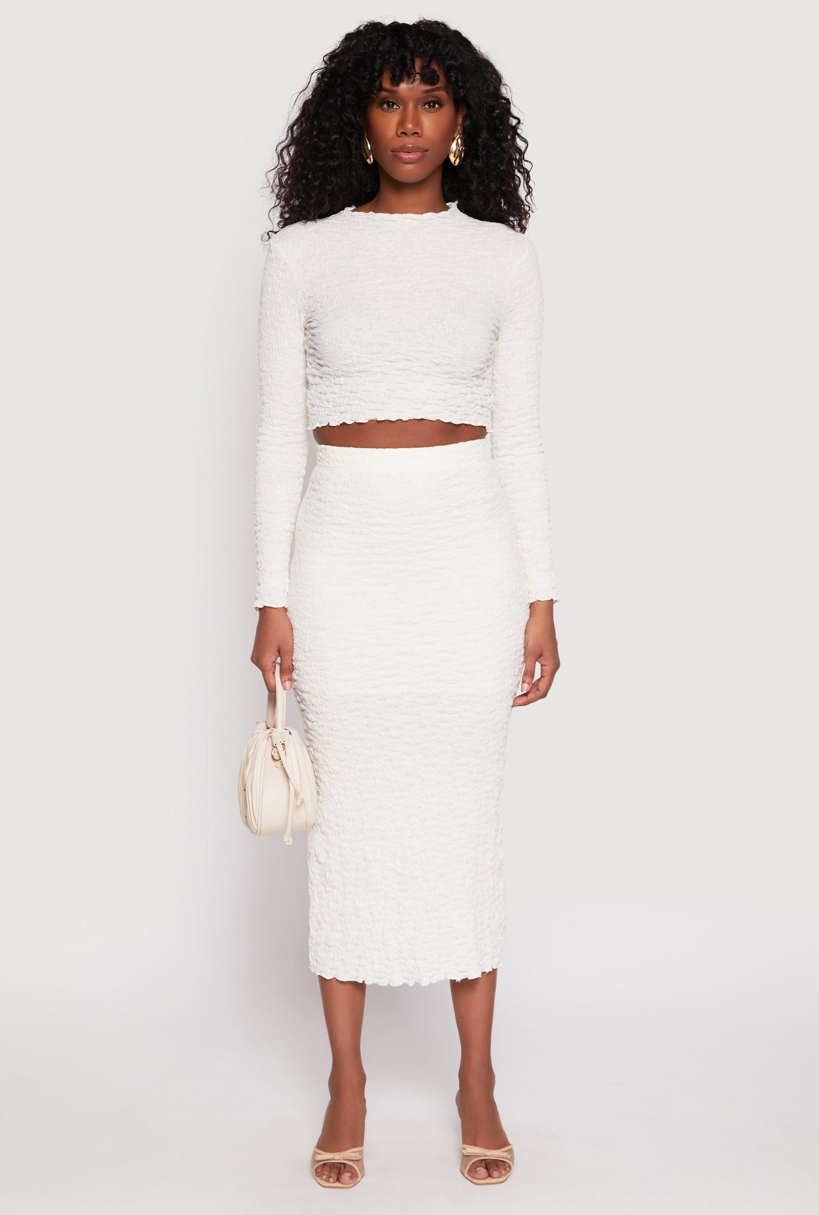 Womens Almost Famous Textured Knit Back Slit Skirt Product Image
