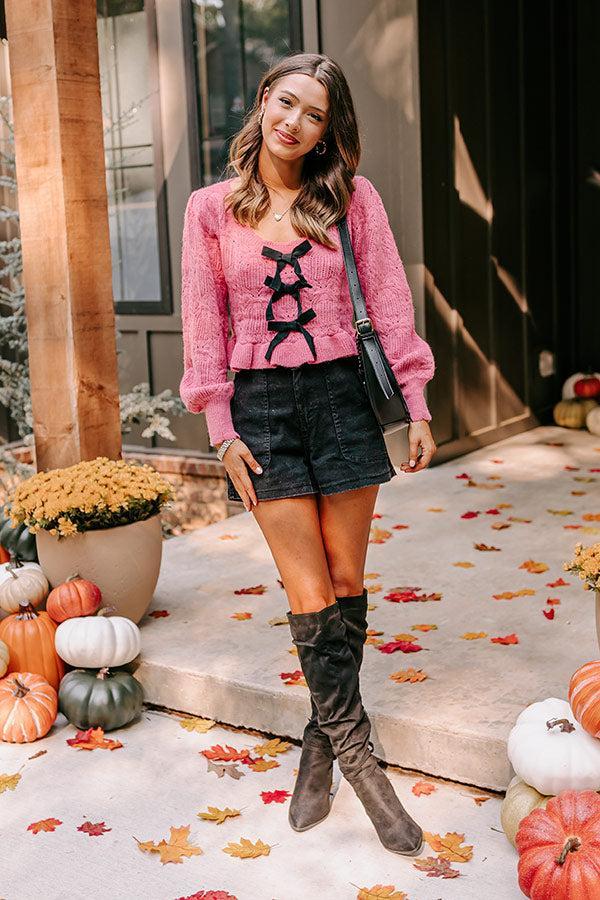 Flirty Feeling Knit Sweater Top in Blush Product Image