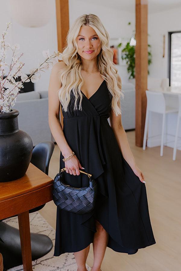 Cocktails First Midi Dress in Black Product Image