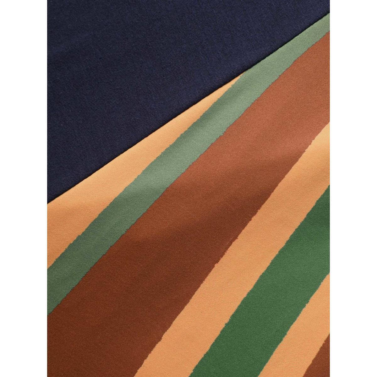 Plus Size Square Neck Patchwork Striped Maxi Dress Navy Women Casual Contrast Square Neck Sleeveless Curvy BloomChic 26/4X Product Image