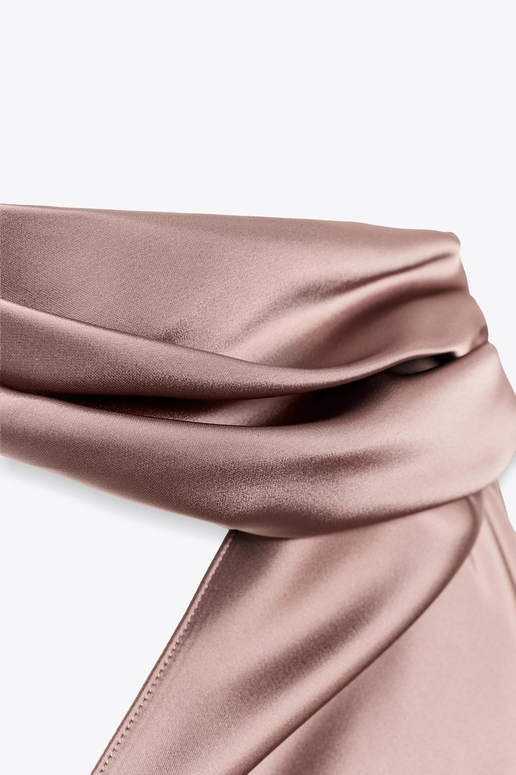 SATIN EFFECT HALTER SCARF TOP Product Image