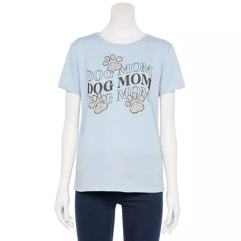 Women's Dog Mom Graphic Tee, Girl's, Size: Large, Blue Product Image