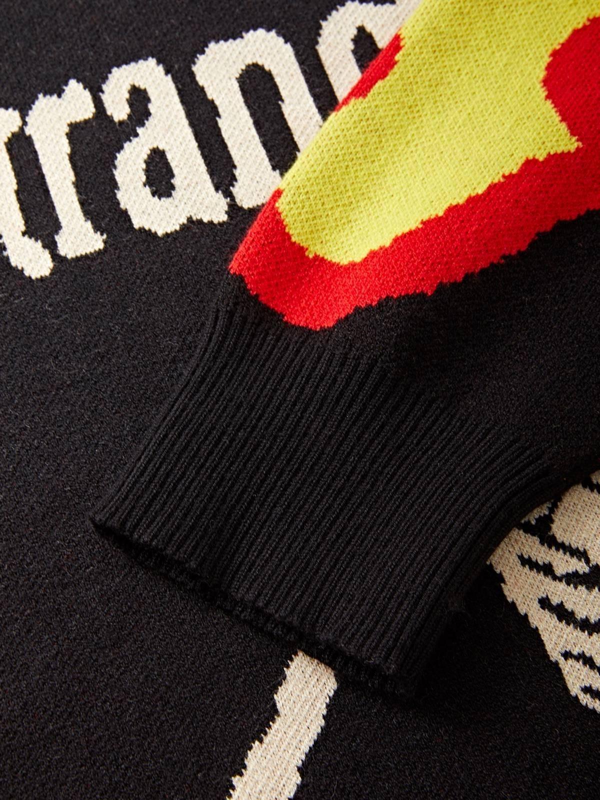 Men's Flame Skull Jacquard Knit Sweater Product Image
