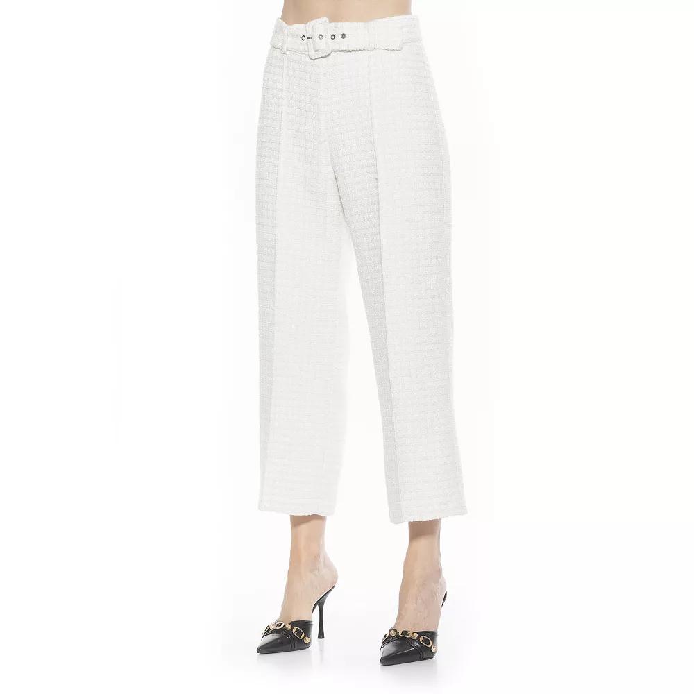 Women's ALEXIA ADMOR Caden Belted Wide Leg Pants, Size: 6, Ivory Product Image