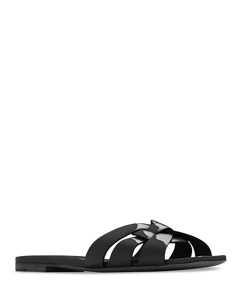 Saint Laurent Womens Tribute Mules in Metallic Leather Product Image