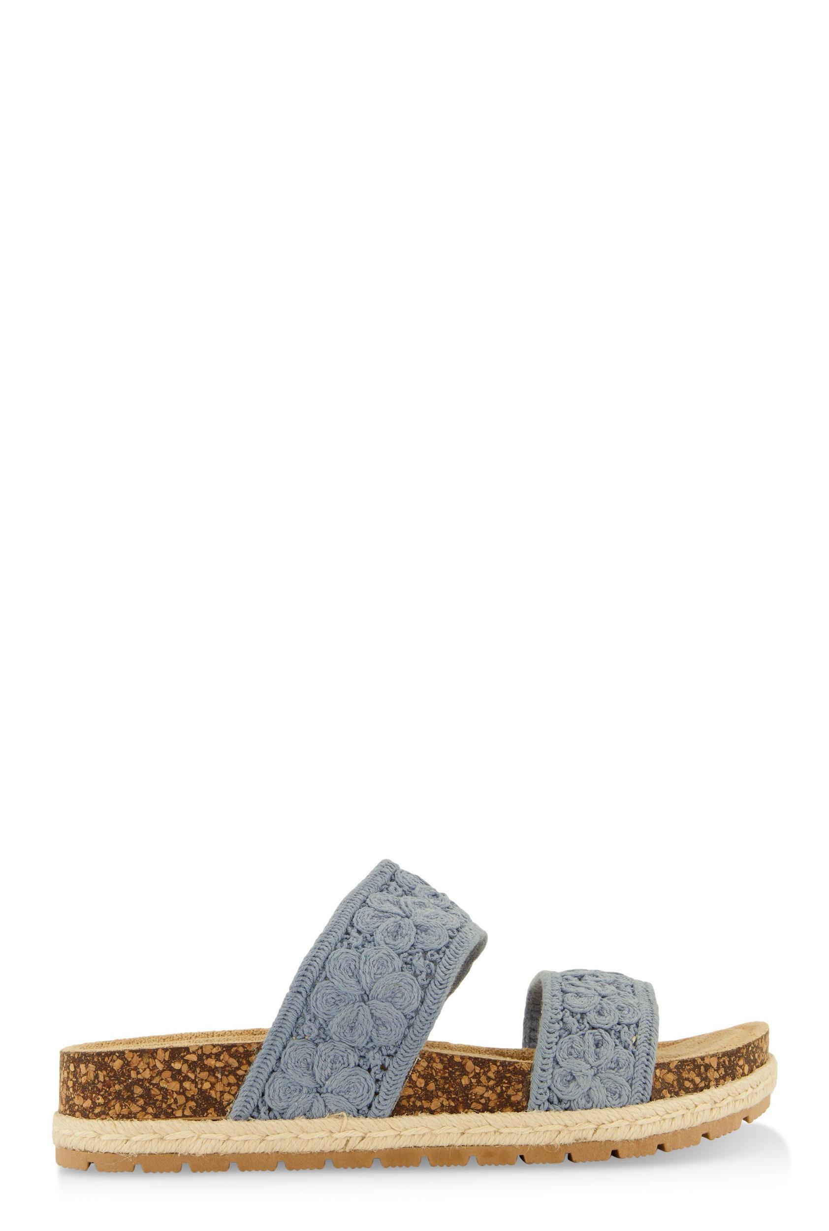 Womens Double Crochet Band Slide Sandals Product Image