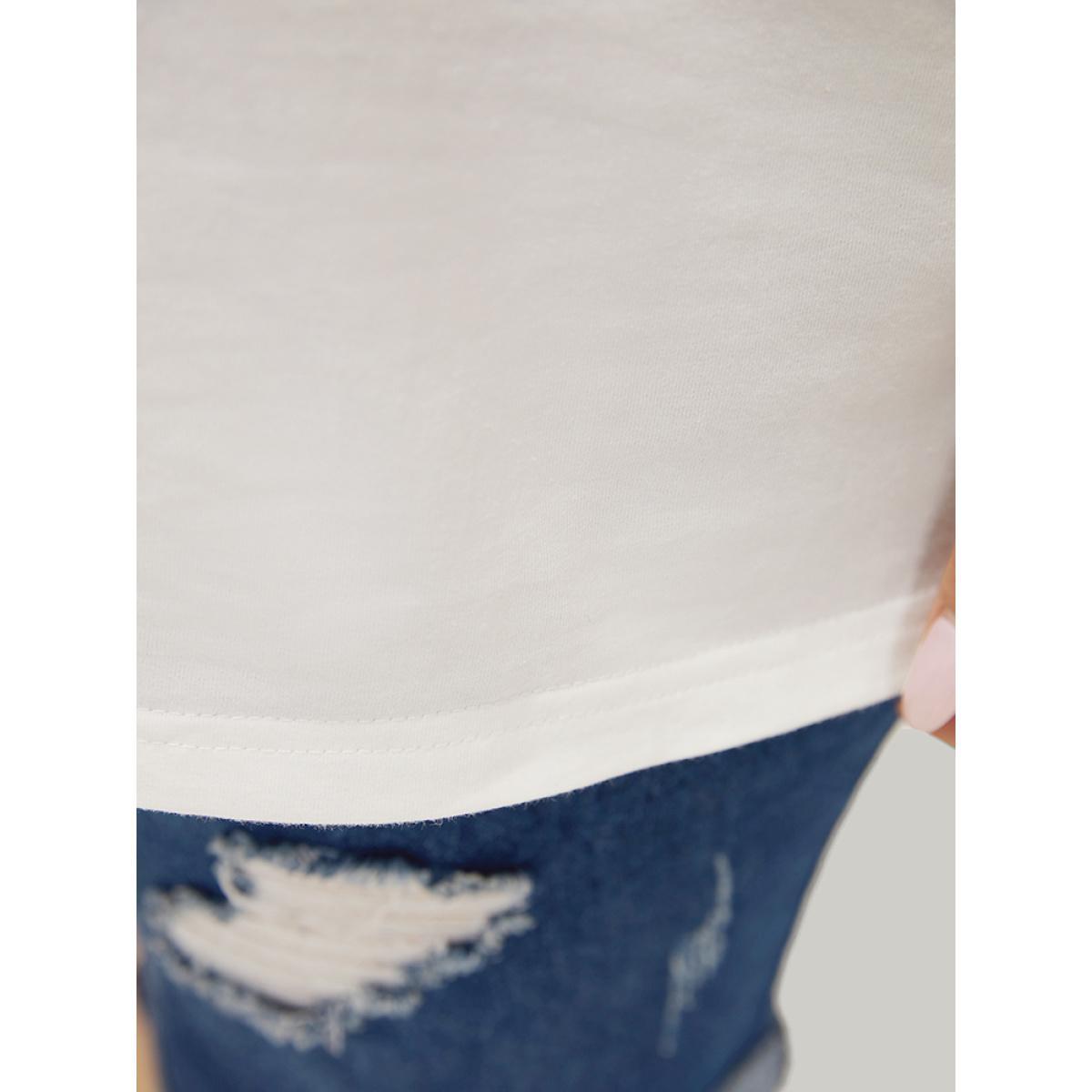 Plus Size Coconut Tree & Letter Print Drop Shoulder T-shirt White Women Casual Tropical Dailywear T-shirts BloomChic 22-24/3X Product Image