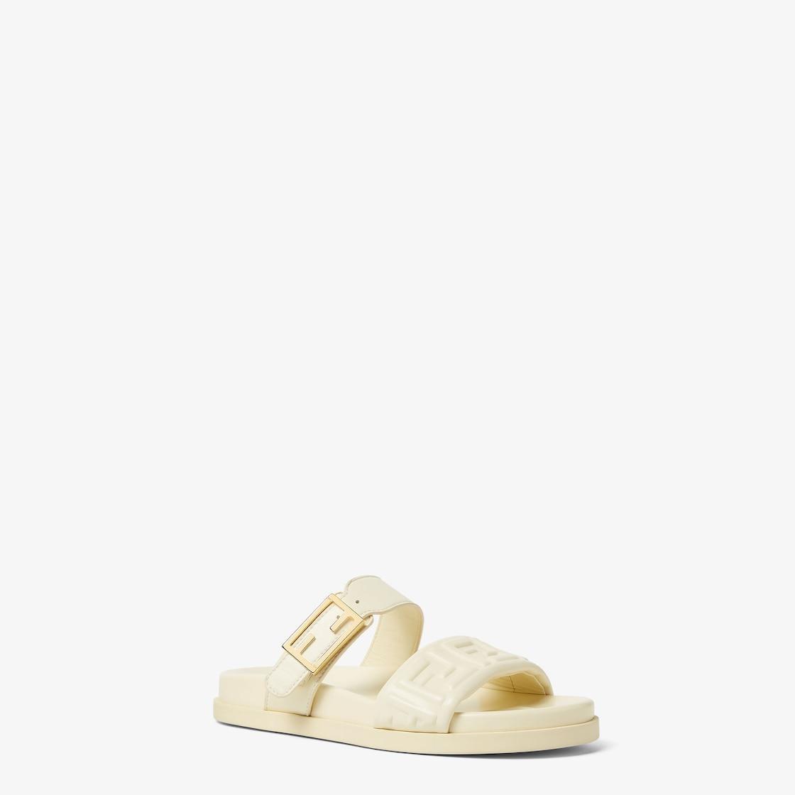 Fendi FeelWhite nappa leather slides Product Image