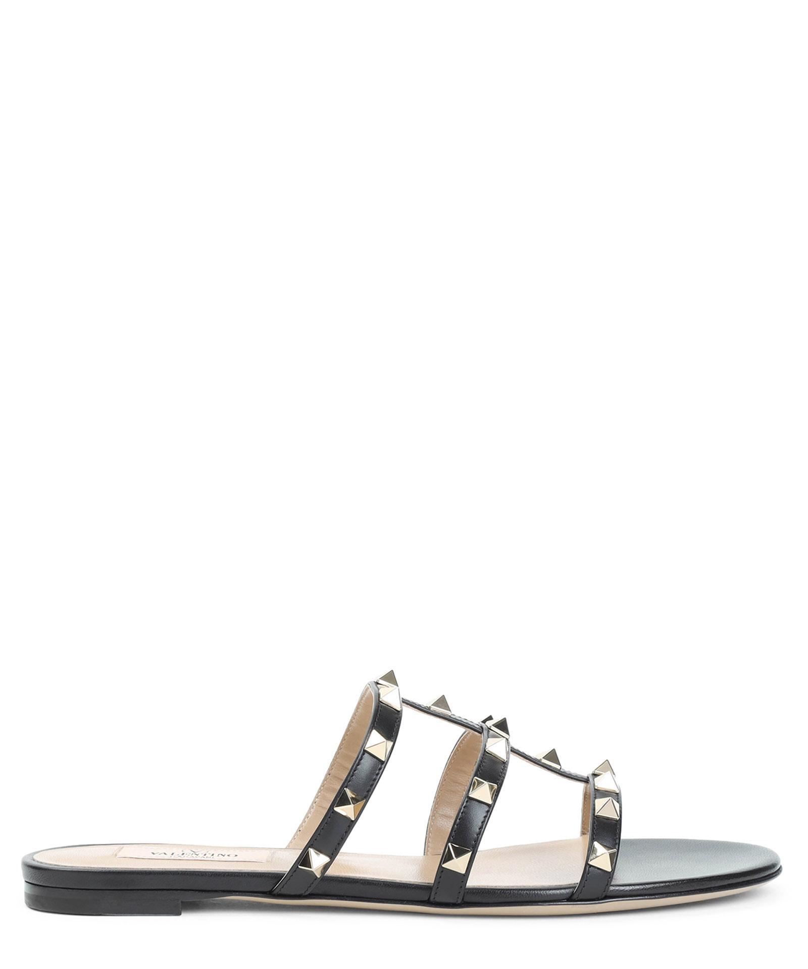 VALENTINO GARAVANI Rockstud Sandals In Black Product Image