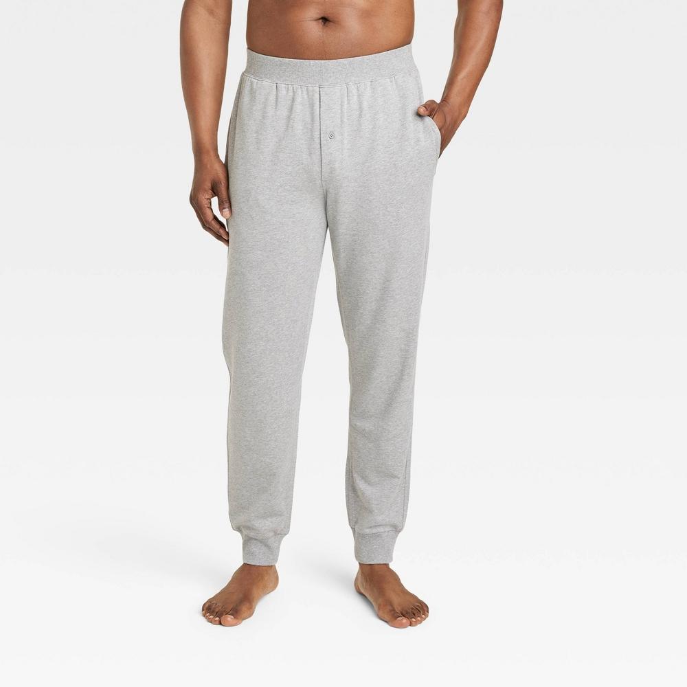 Men's Big & Tall Cotton Modal Knit Jogger Pajama Pants - Goodfellow & Co™ Heathered Gray 5XL Product Image