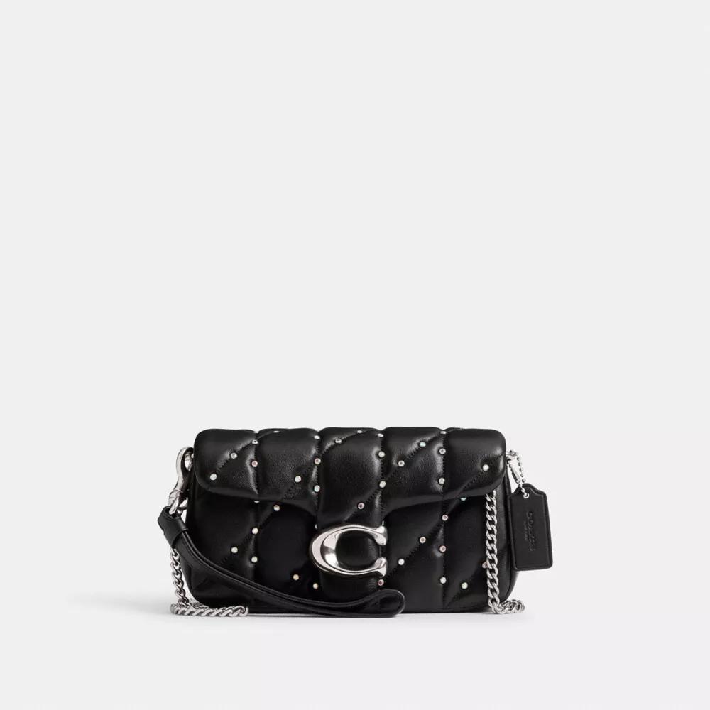 Tabby Crossbody Wristlet With Pillow Quilting And Crystal Rivets Product Image