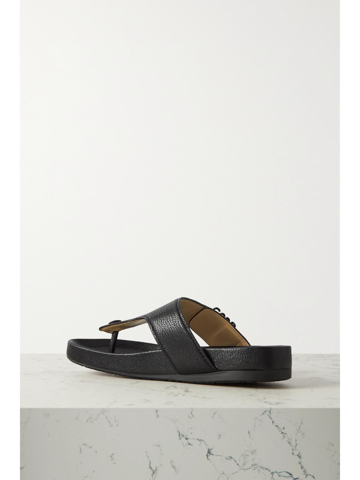 LOEWE Comfort Anagram-buckle 35 Leather Sandals In Black Product Image