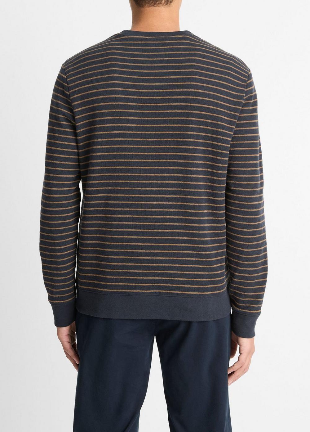 Mens Slub Stripe Cotton-Blend Long-Sleeve T-Shirt, Coastal/cedar, Size XXL Vince Product Image