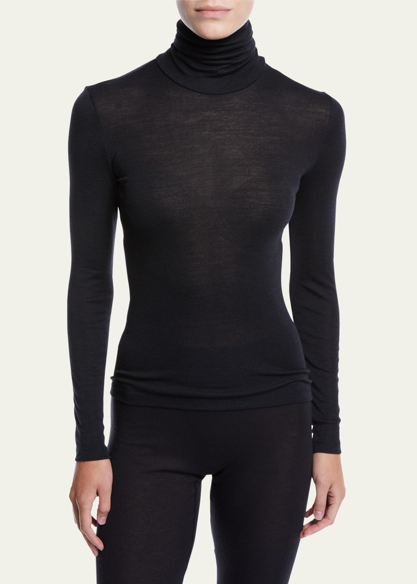 Woolen Silk Turtleneck Top Product Image