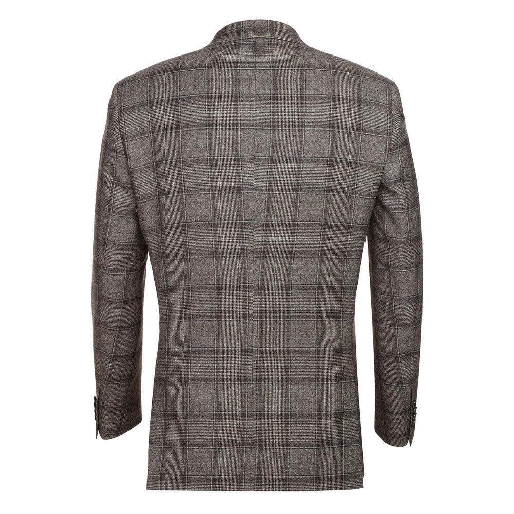 Men's 2 Piece Double Breasted Wool Blend Brown Slim Fit Suit Male Product Image