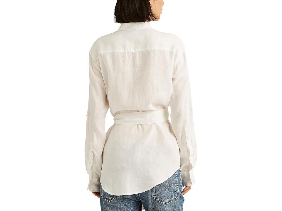 Lauren Ralph Lauren Belted Linen Shirt Women's Clothing Product Image