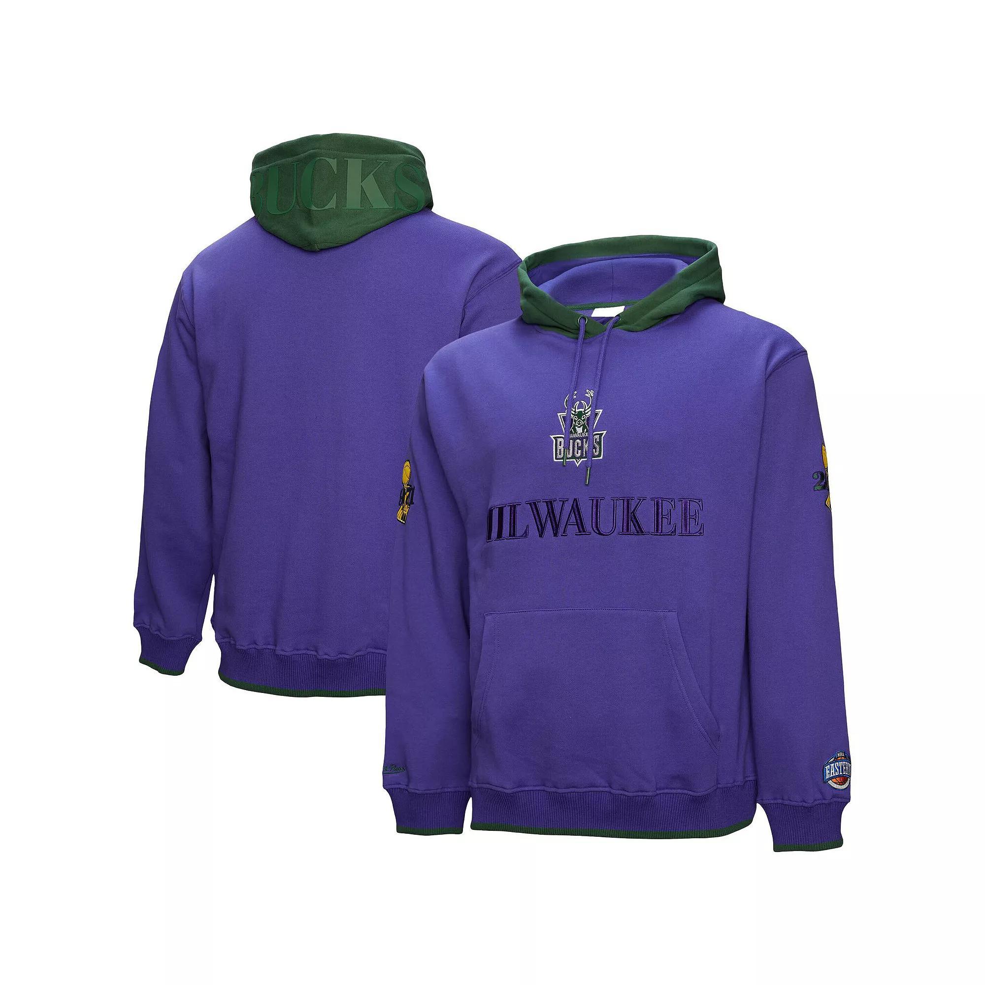 Men's Mitchell & Ness  Purple Milwaukee Bucks Hardwood Classics Team OG 3.0 Pullover Hoodie, Size: Large Product Image