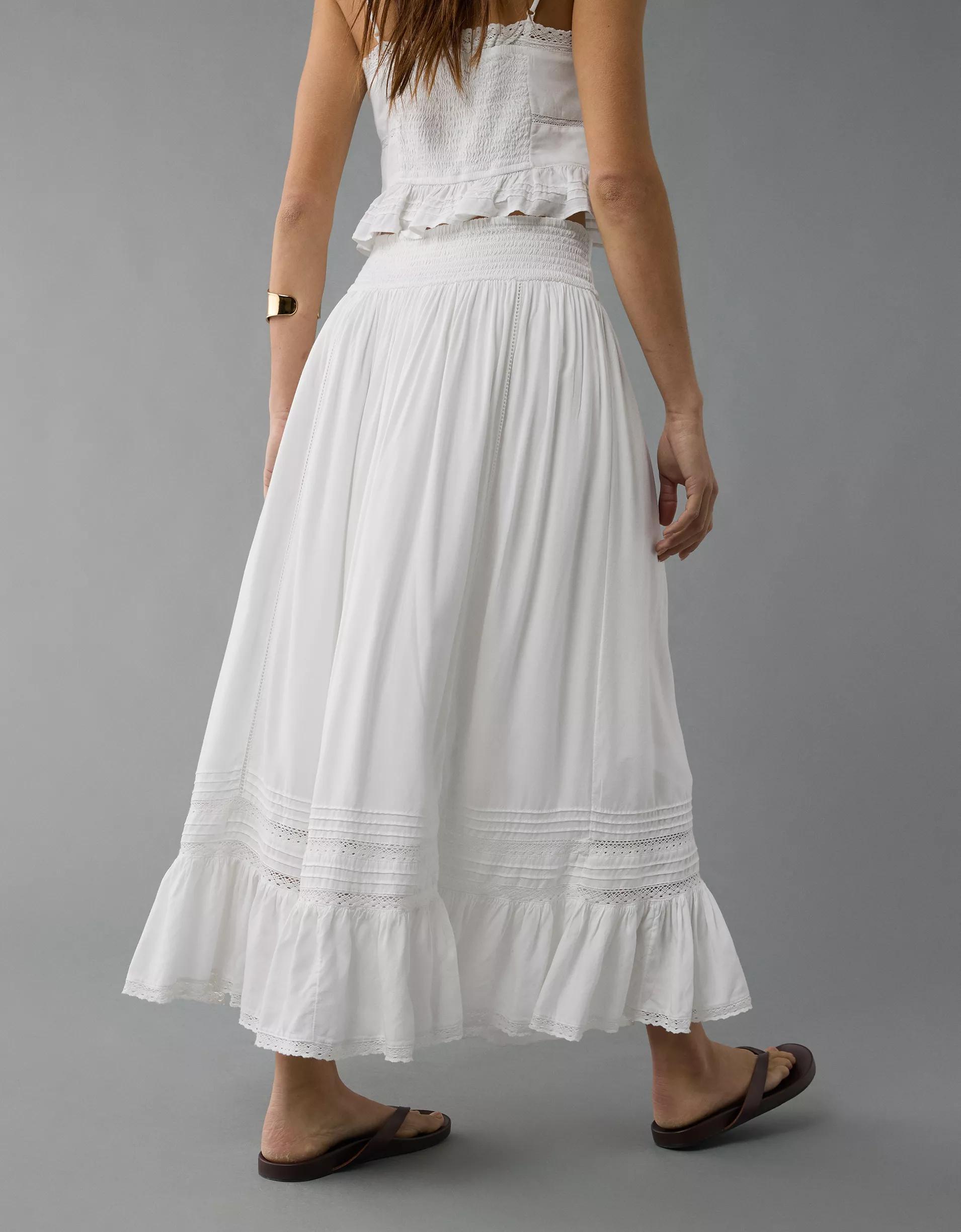 AE High-Waisted Ruffle Maxi Skirt Product Image