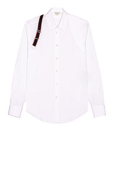 Alexander McQueen Organic Stretch Popline Shirt White. (also in 15, 16.5). Product Image