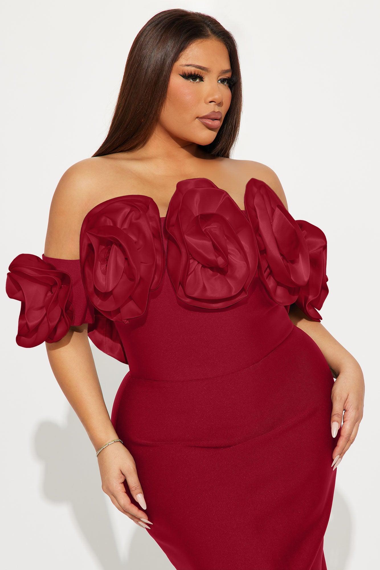 Rosetta Bandage Gown - Red Product Image