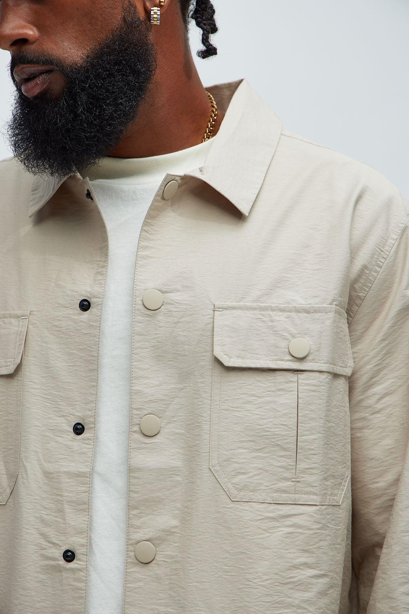 Top Tech Button Up Shirt - Tan Product Image