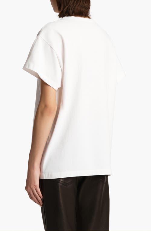 KHAITE Womens White Mae Brand-patch Cotton-jersey T-shirt In Cream Product Image