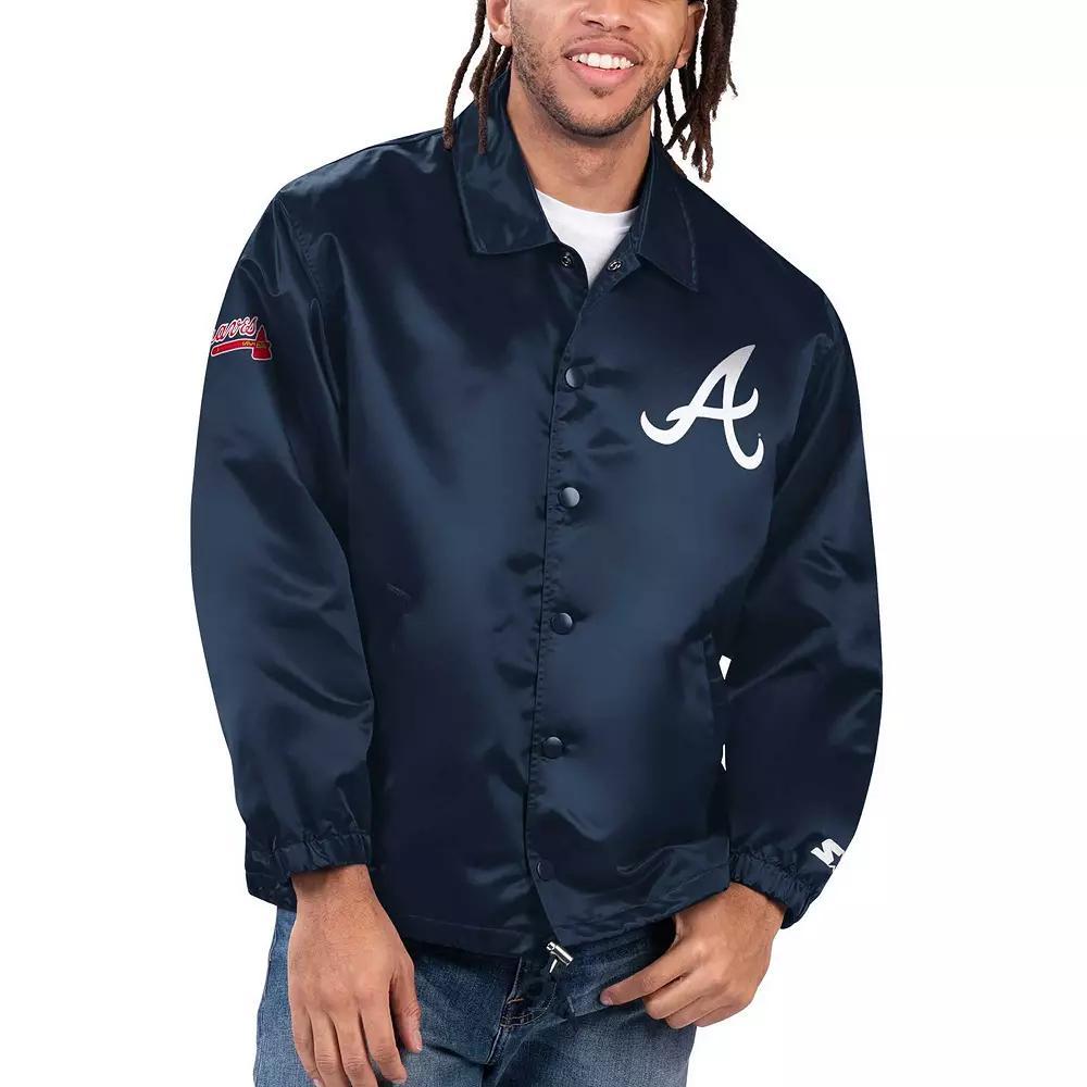 Men's Starter Royal New York Mets Option Route Satin Full-Snap Jacket, Size: Large, Blue Product Image