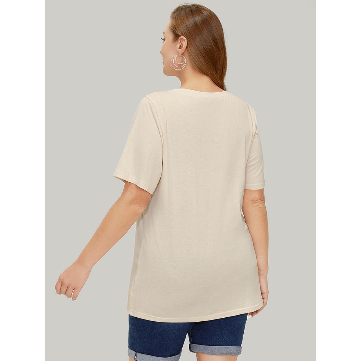 Plus Size Boots & Hat Print Drop Shoulder Graphic T-shirt Apricot Women Casual Western Dailywear T-shirts BloomChic 22-24/3X Product Image