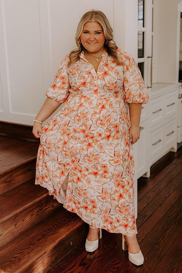 Bellini's Please Floral Midi Dress Curves Product Image