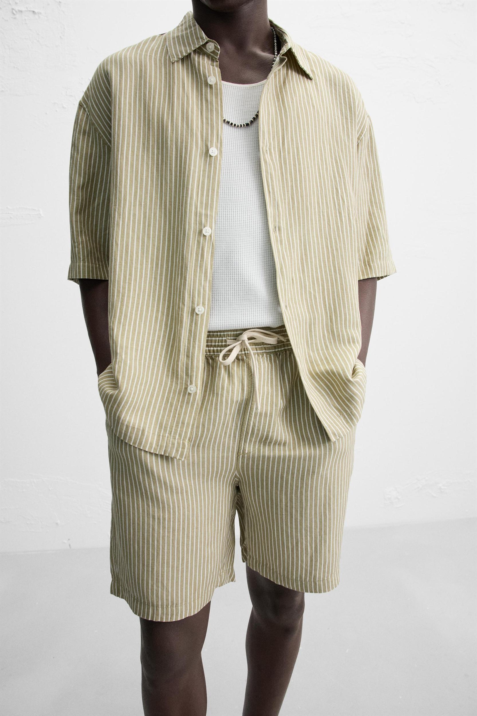 LINEN - VISCOSE STRIPED SHIRT Product Image