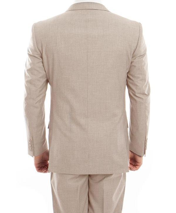 Arezzo Collection - 100% Wool Suit Modern Fit Italian Style 2 Piece in Tan Product Image