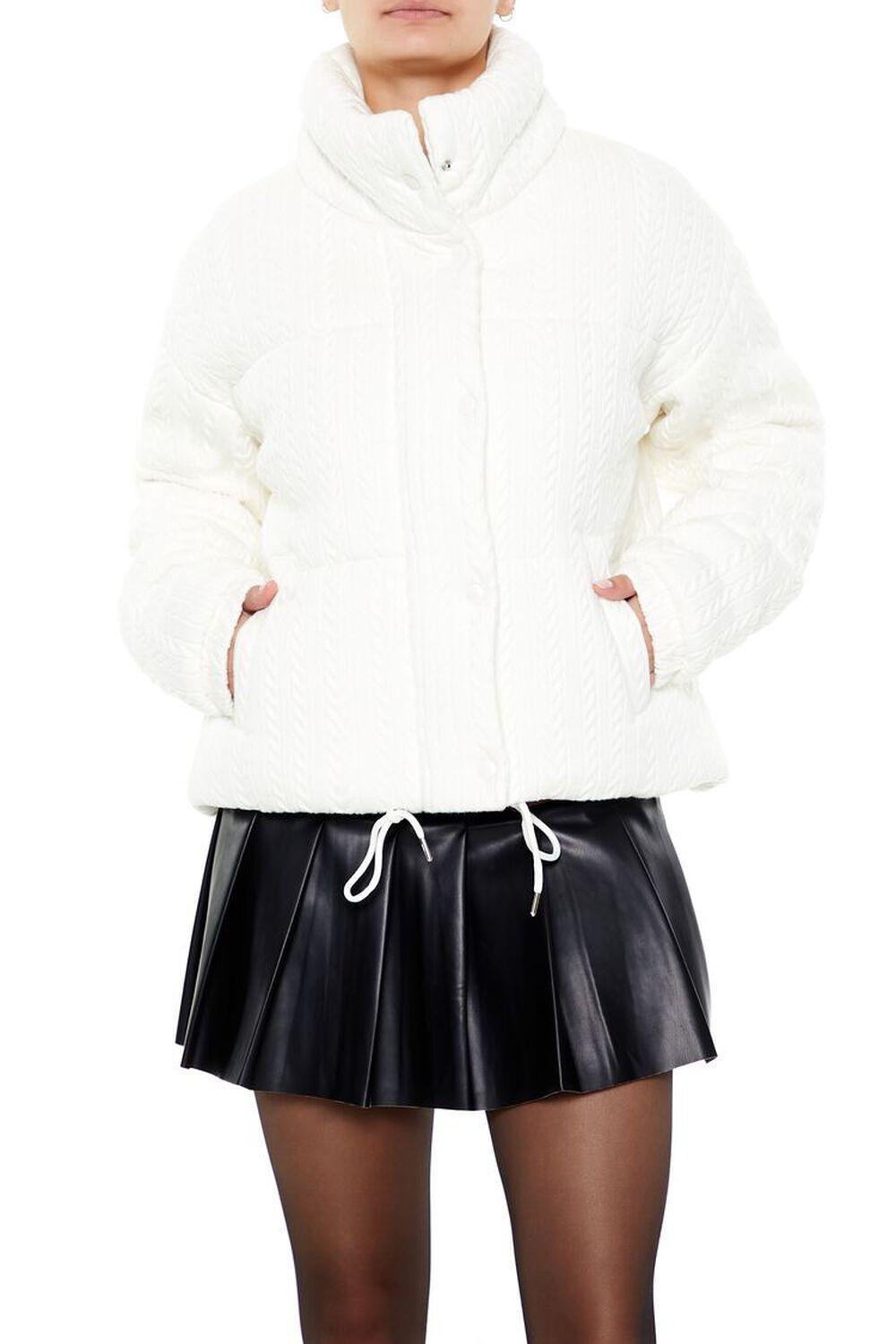 Textured Drawstring Puffer Jacket | Forever 21 Product Image