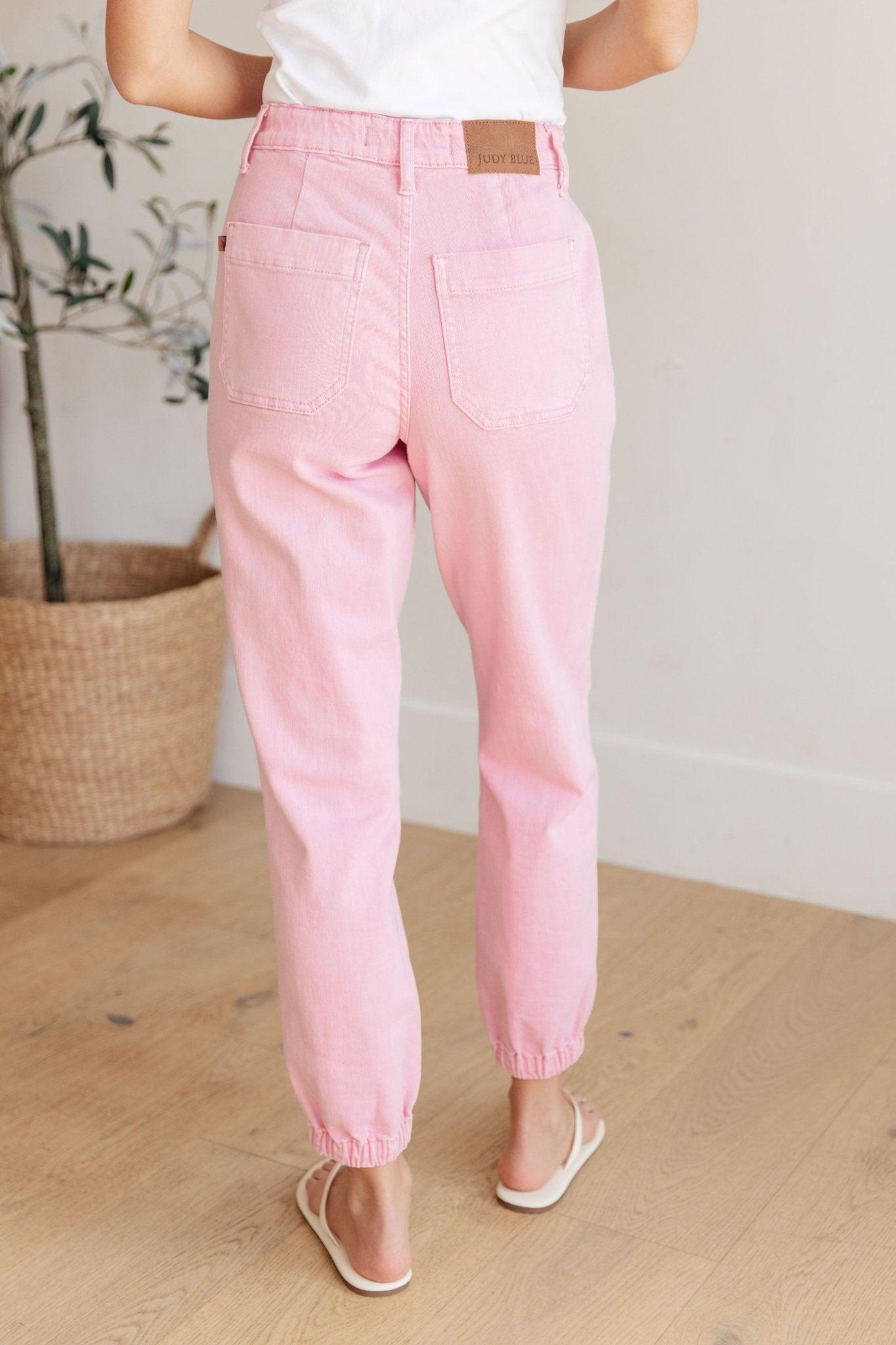 Peggy High Rise Cargo Straight Jeans in Pink (Online Exclusive) Product Image