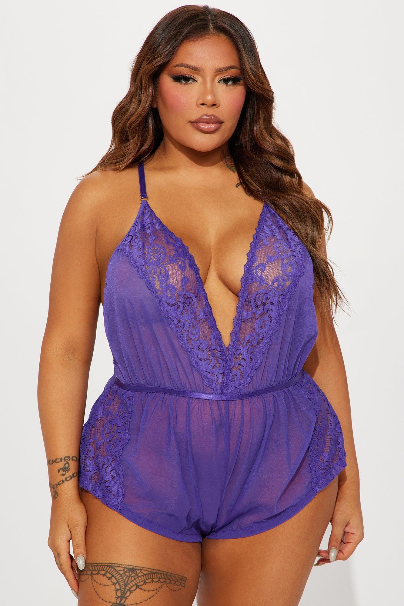 Nights Of Euphoria Lace Teddy - Purple Product Image