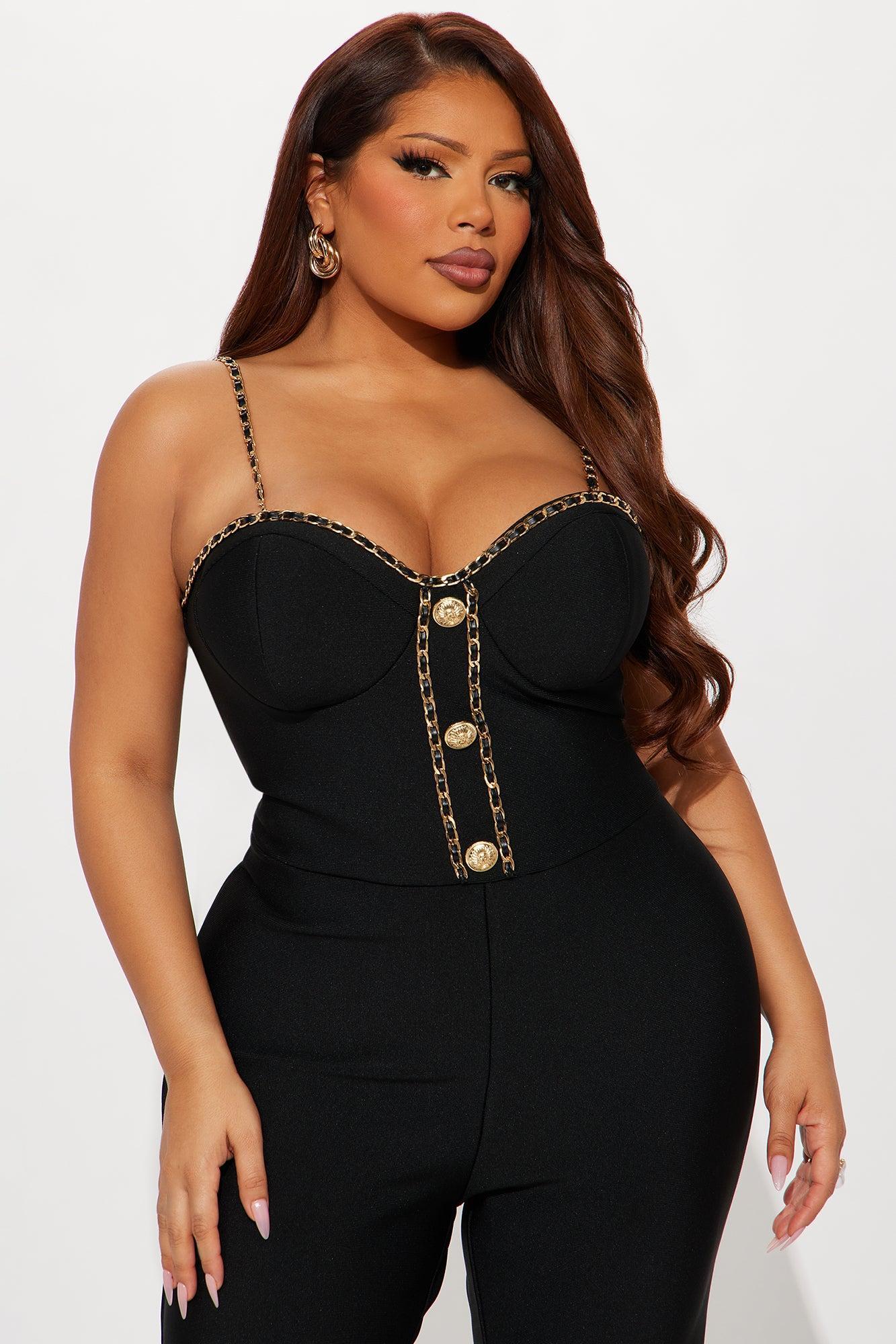 Get To The Point Bandage Jumpsuit - Black Product Image