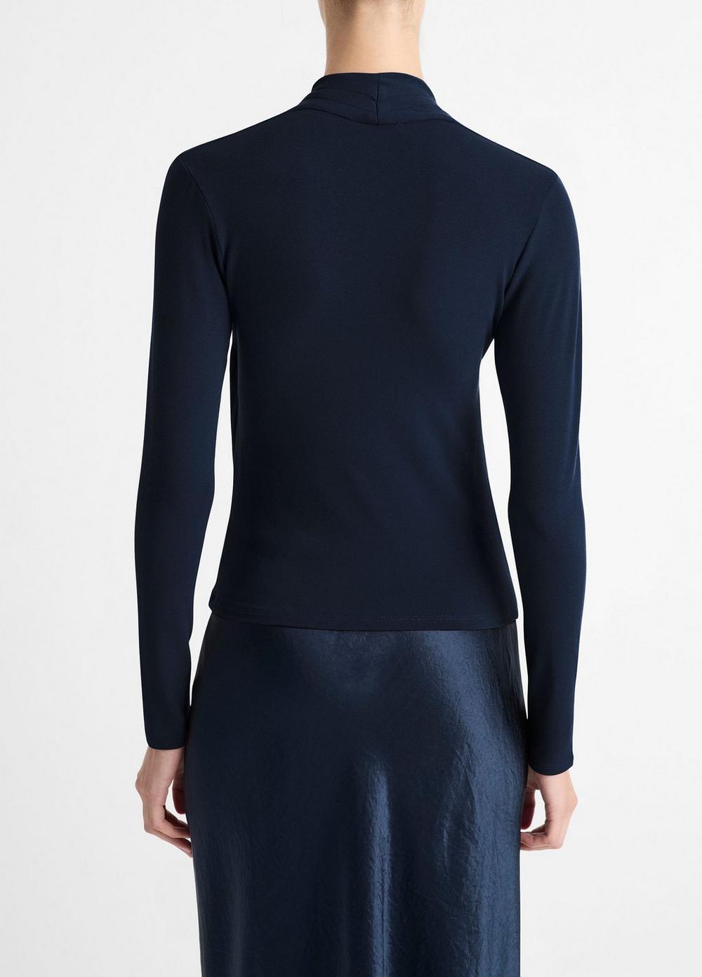 Womens Fixed Wrap Long-Sleeve Top, Coastal Blue, Size M Vince Product Image