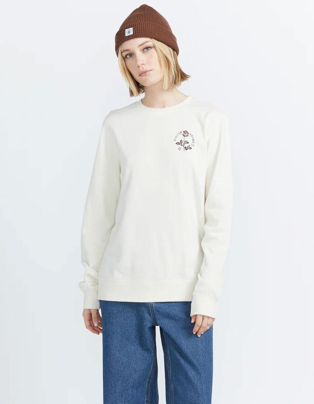 VOLCOM Truly Deal Womens Crewneck Sweatshirt - BONE Product Image