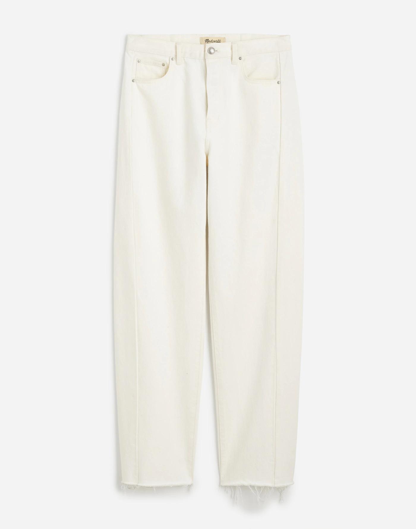 Pieced Barrel-Leg Jeans Product Image