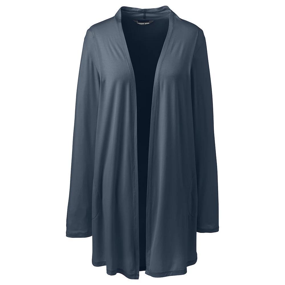 Women's Lands' End Draped Long Open-Front Cardigan, Size: XS, Radiant Blue Product Image
