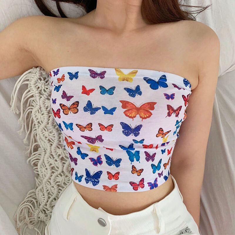 Butterfly Print Tube Top Product Image