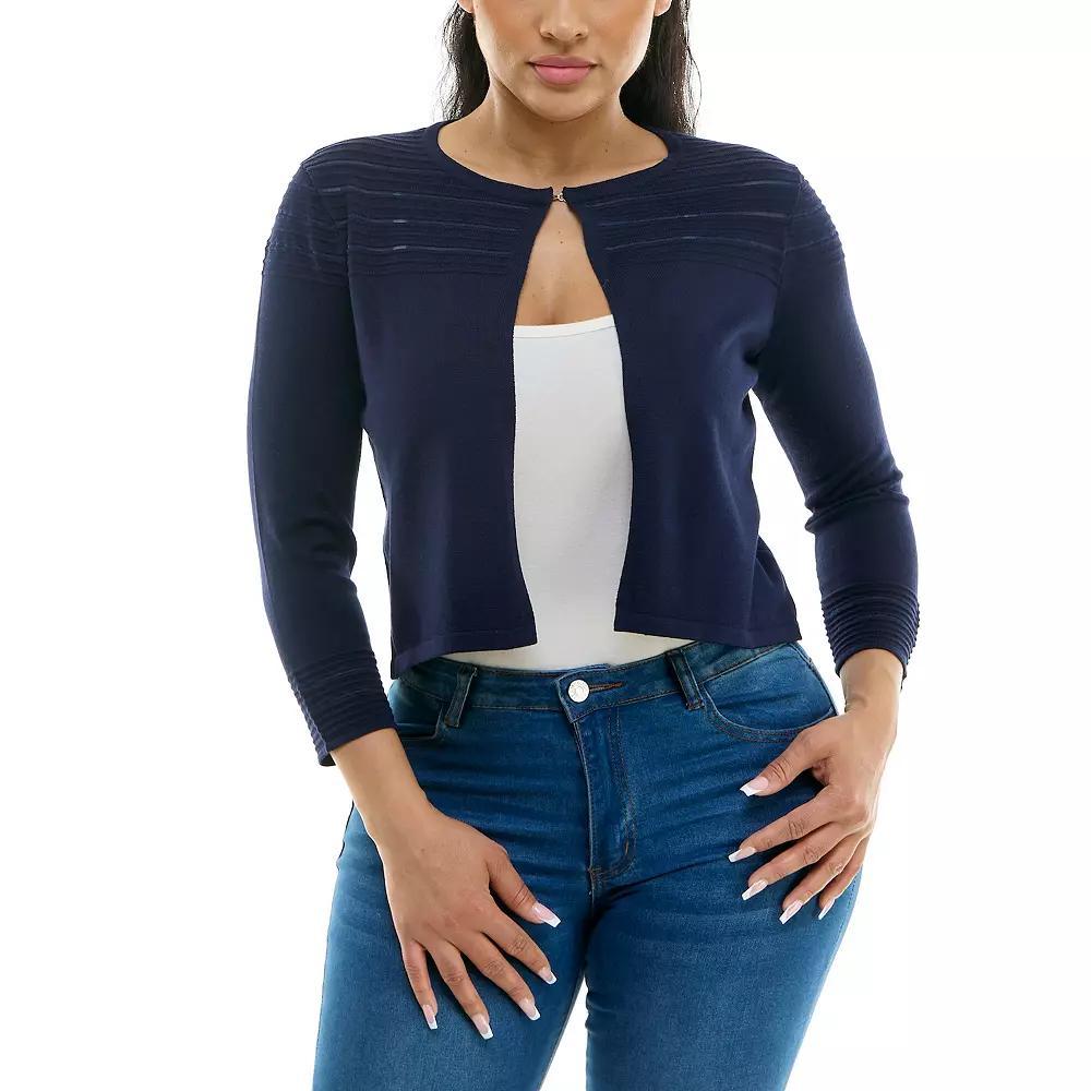 Women's Nina Leonard Knit Bolero Cardigan, Size: XL, Black Product Image